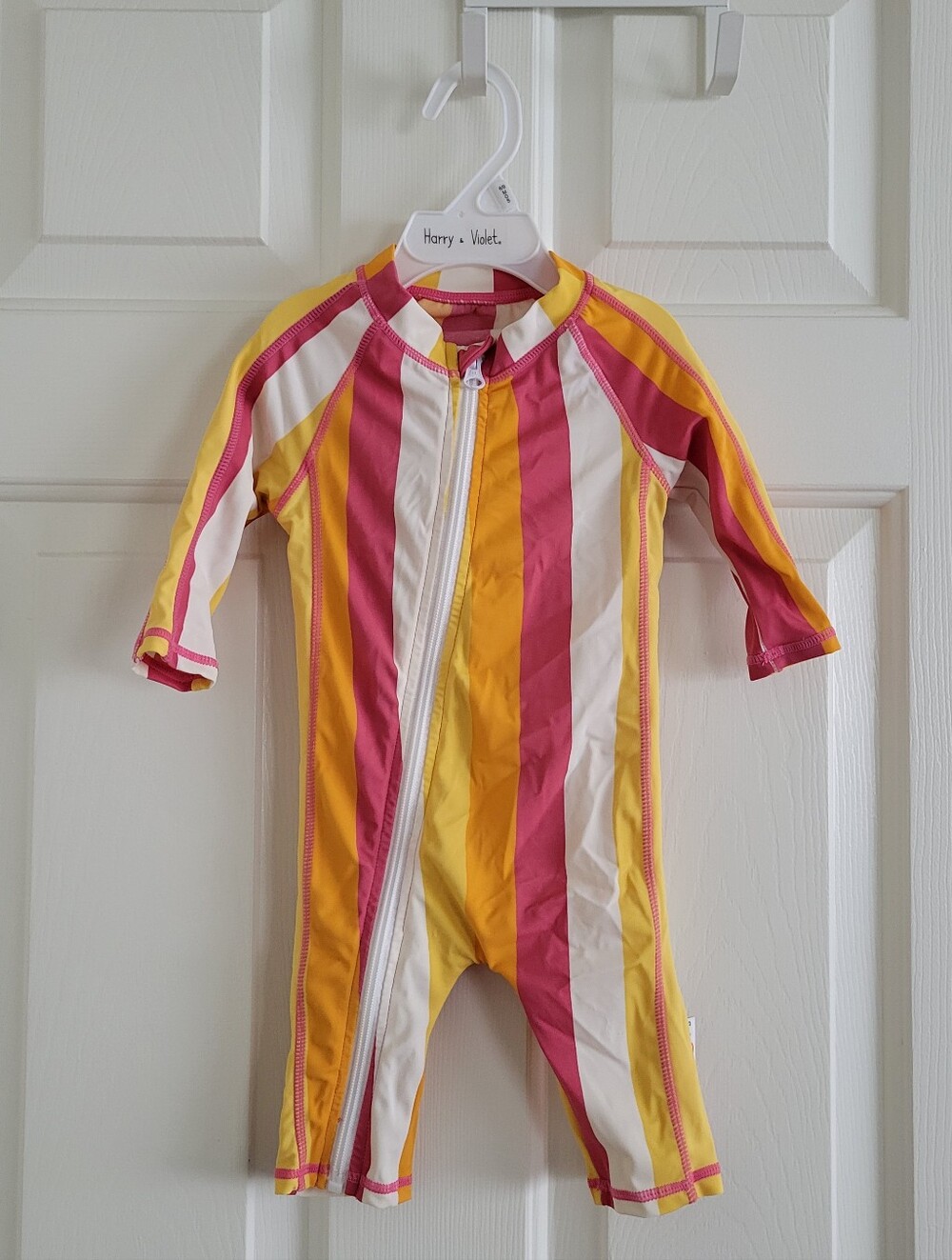 Swimzip 0-6M Pink and Yellow Rashguard